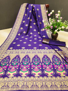 Extraordinary Purple Designer Silk With Rich Pallu Designer Saree Online