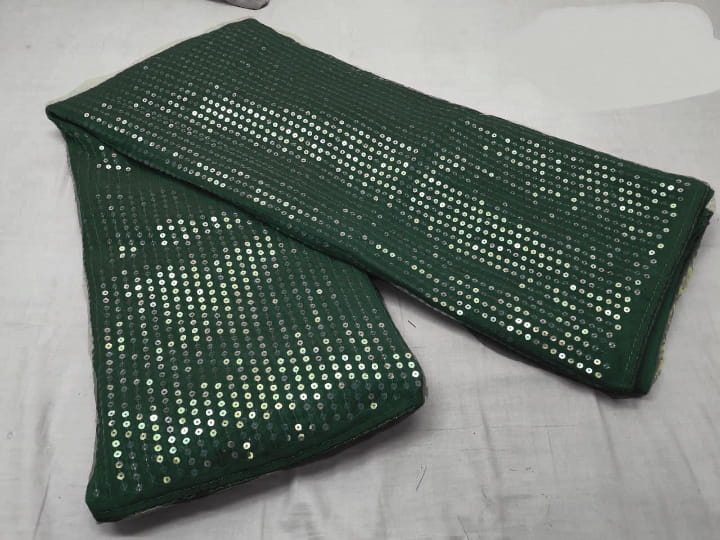 Pulchritudinous Bottle Green Georgette With Embroidered Work Designer Fancy Saree Online