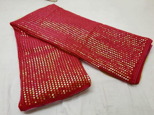 Marvellous Red Georgette With Embroidered Work Designer Fancy Saree Online