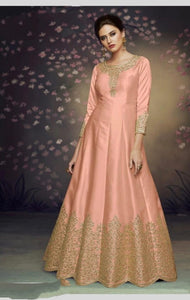 Dazzling Silk With Embroidered Thread Work Anarkali New Salwar suit Design Online