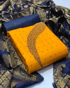 Amazeballs Yellow Cotton With Hand Work New Salwar suit Design Online