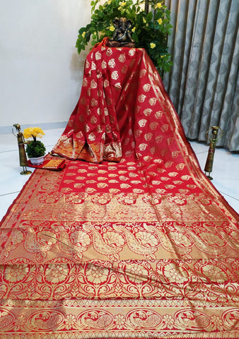 Magnificent Pure Cotton Silk Jacquard Designer Fancy Saree Online
