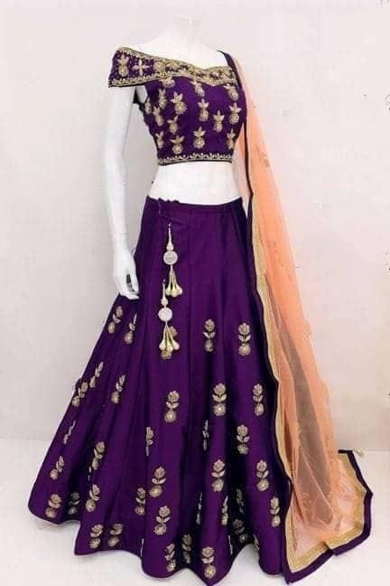 Striking Wine Tapetta Silk With Embroidered Work Lehenga Choli