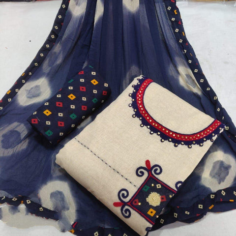 Amazeballs Navy Blue Cotton Printed New Salwar suit design online