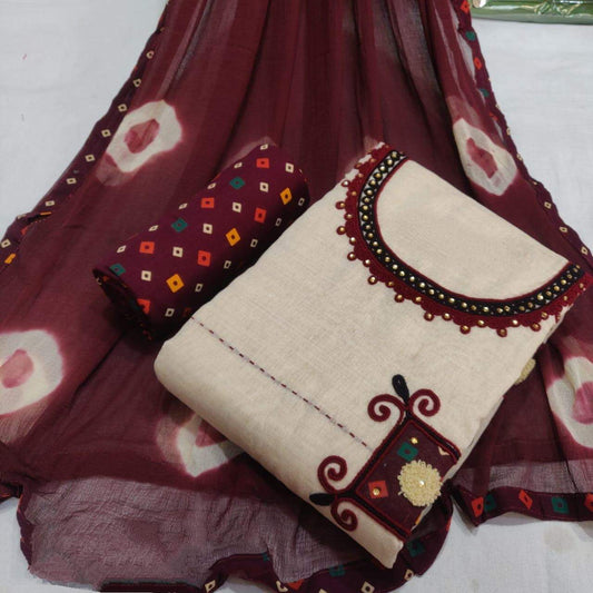 Knockout Maroon Cotton Printed New Salwar suit design online