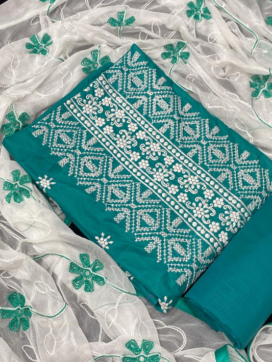 Incredible Rama Cotton With Embroidered Work New Salwar suit design online
