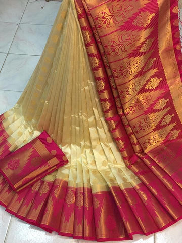 Superb Rani Nylon Silk With Rich Pallu fancy designer saree