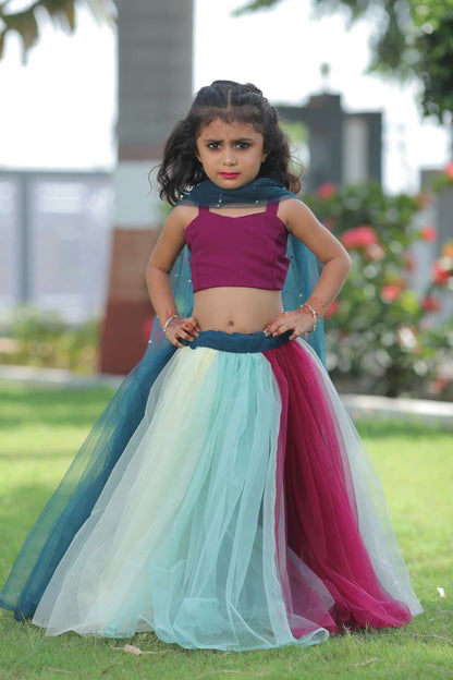 Latest Designer Georgette Net Mother Daughter Lehenga Dress