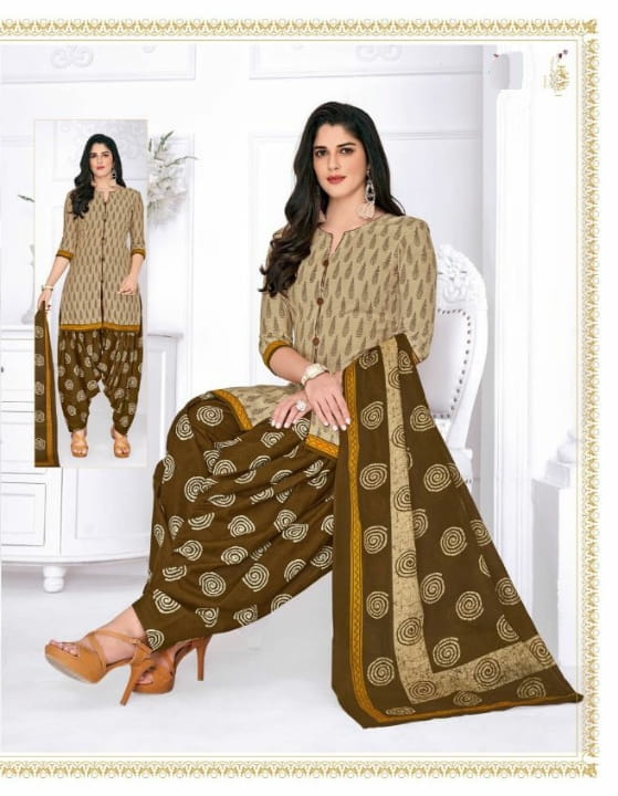 Beauteous Mehendi Cotton Printed New Salwar suit design online
