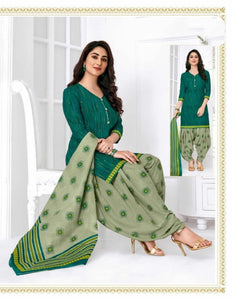 Lovely Rama Green Cotton Printed New Salwar suit design online