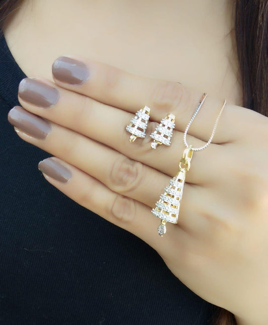 Tremendous White Diamond Imitation Necklace Design Set