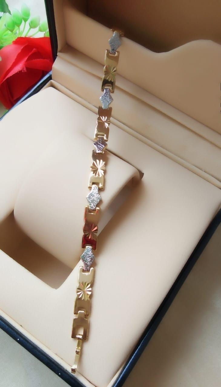 Breathtaking Silver & Golden Colored Artificial Bracelet