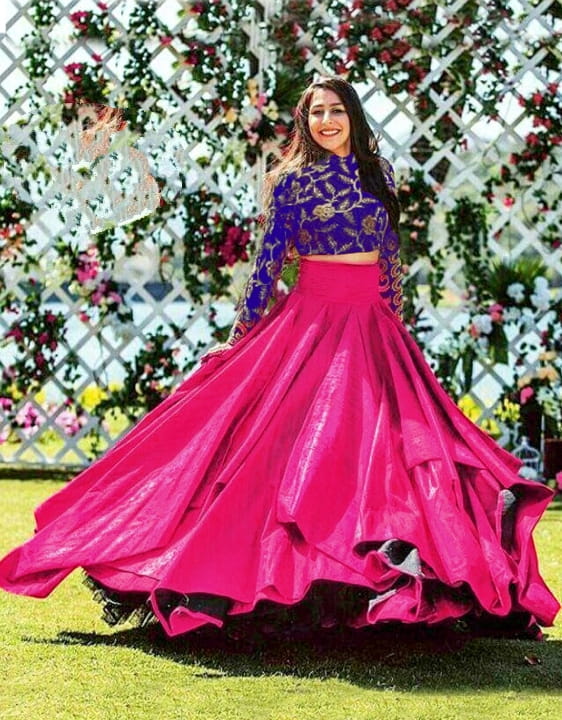 Ravishing Rani & Purple Banglori Silk With Embroidered Work Online Lehenga Choli Design