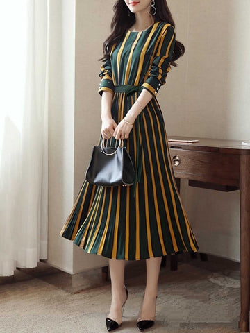Ravishing Rama Green & Mustard Poly Rayon Digital Printed Western Gown