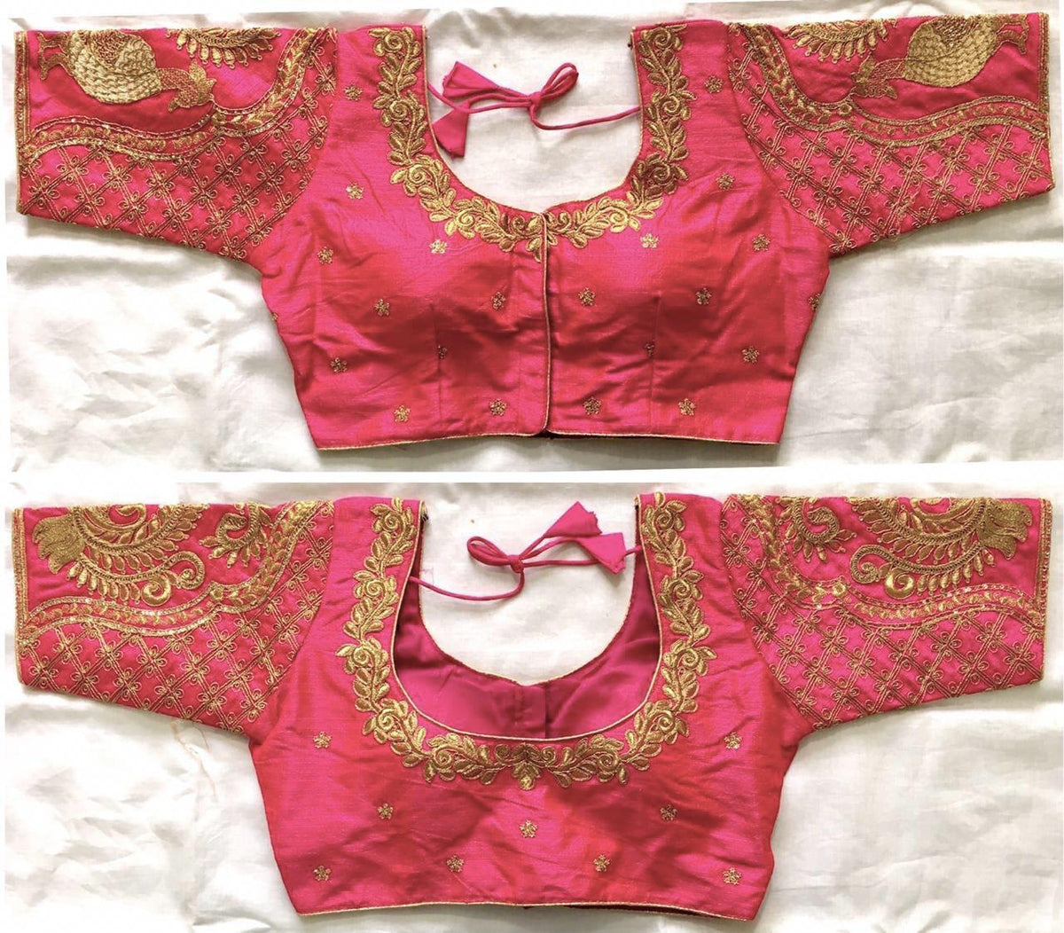 Marvellous Pink Silk With Sequence Coding Work Ready Made Blouse for Women