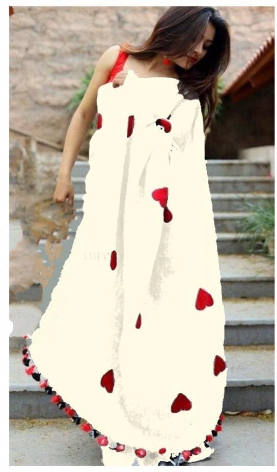 Wonderful White Chanderi Silk With Embroidered Work Designer Saree for Women