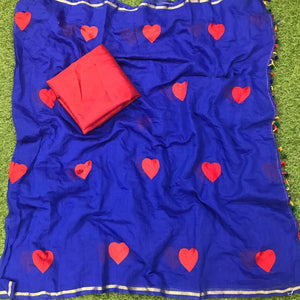 Magnificent Royal Blue Chanderi Silk With Embroidered Work Designer Saree for Women