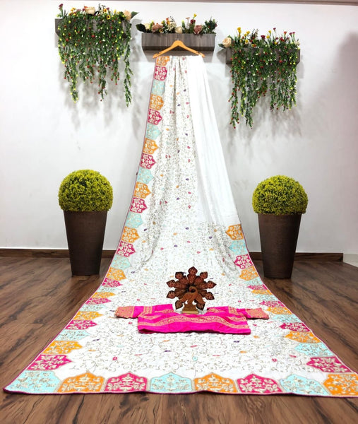 Pink color Dhola silk Designer Saree online for women