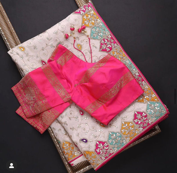 Pink color Dhola silk Designer Saree online for women