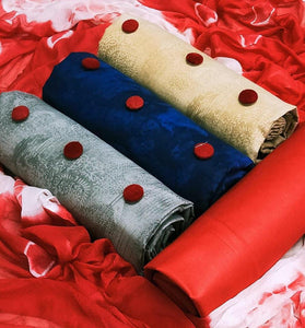 Knockout Red Color 3 Cotton Top Floral Printed Salwar Suit Set