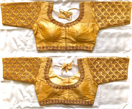 Phenomenal Chiku Color Zari Thread Work Phantom Silk Ready Made Blouse