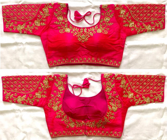 Super Rani Color Phantom Silk Zari Thread Stone Work Ready Made Blouse