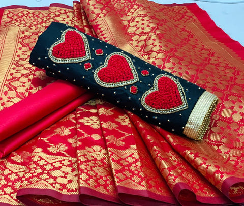 Glorious Black Cotton Silk Diamond Thread Moti Work Salwar Suit