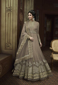 Devastating Peanut Color Butterfly Net Thread Viscous Glitter Sequence Work Salwar Suit