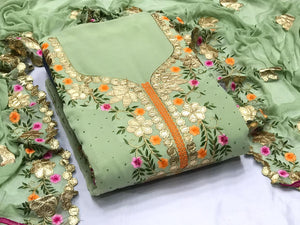 Color Georgette Diamond Embroidered Gotta Pati Work Salwar Suit