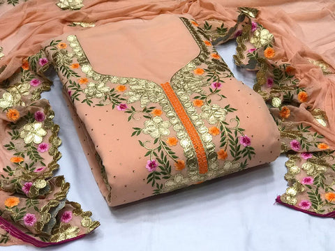 Rosy Brown Color Machine Diamond Embroidered Gotta Pati Work Salwar Suit