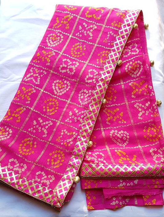 Magenta Color Gotta Patti Border Georgette Saree Blouse For Women