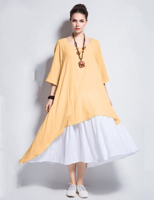 Sepia Color Fancy Cotton Ready Made Plain Top And Chaniya For Women