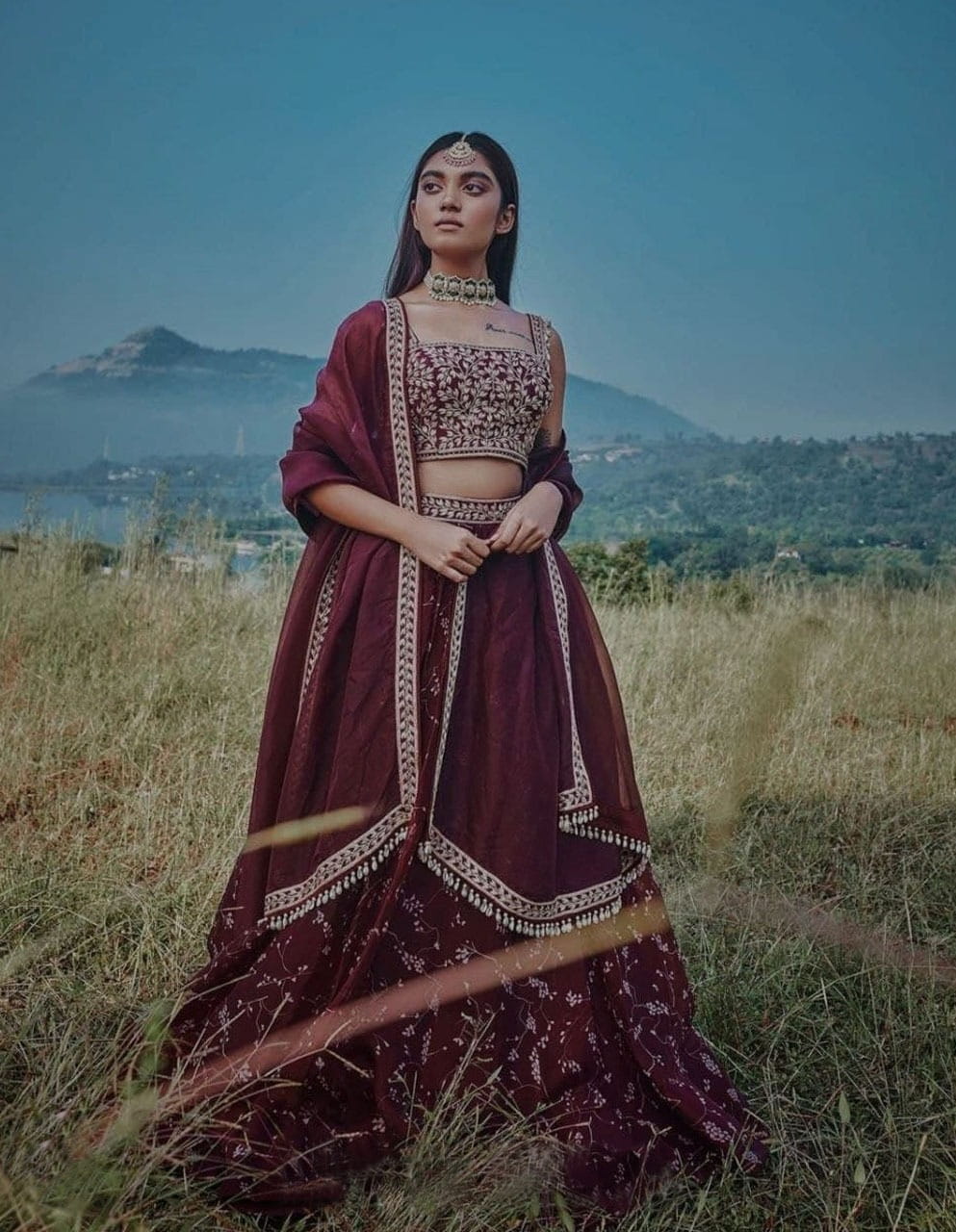 Marvellous Purple Color Festive Wear Georgette Embroidered Work Belt Digital Printed Lehenga Choli