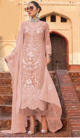 Pretty Amaranth Color Designer Heavy Soft Net Embroidered Stone Work Salwar Suit For Wedding Wear