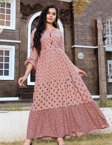 Unbelievable Festive Wear Ready Made Rayon Printed Gown