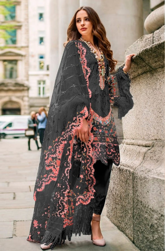 Party Wear  Net Embroidered Work Salwar Suit For Women