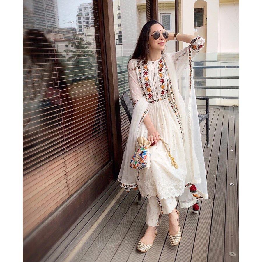 Marvelous White Color Festive Wear Embroidered Work Georgette Full Stitched Plazo Salwar Suit