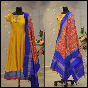 Eye-catching Yellow Color Festive Wear Flex Cotton Rayon Designer Printed Ready Made Kurti With Dupatta