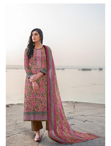 Amazaballs Brown Color Dashing Cotton Floral Flower Printed Salwar Suit For Casual Wear