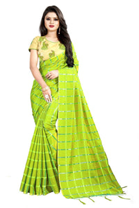 Fantastic Light Green Festive Wear Sana Silk Designer Embroidered Work Designer Saree Blouse for women