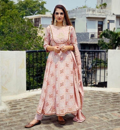 Sophisticated Pink Color Ready Made Georgette Digital Printed Ready Beautiful Salwar Suit For Festive Wear