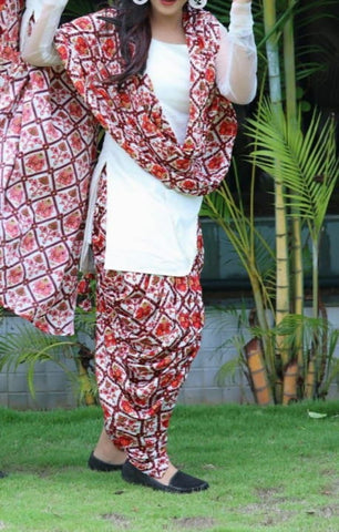 Good looking White Color Full Stitched Designer Digital Printed Italian Silk Patiala Salwar Suit For Festive Wear