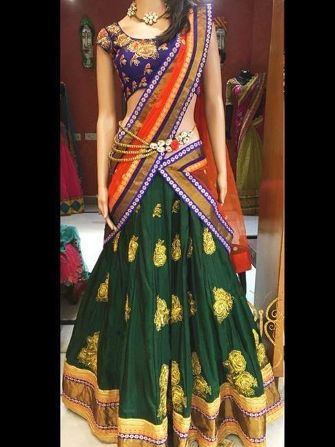 Dazzling Dark Green Color Diamond Embroidered Work Fancy Silk Lehenga Choli For Wedding Wear