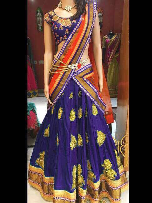 Designer Violet Color Function Wear Silk Embroidered Diamond Work Lehenga Choli for women