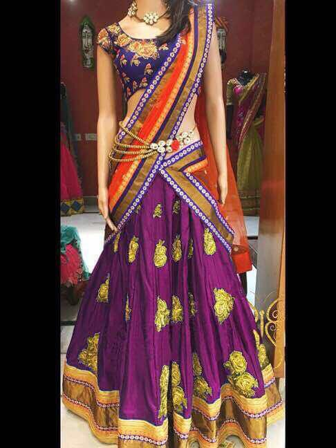 Blooming Wine Color Designer Embroidered Diamond Work Silk Fancy Lehenga Choli For Festive Wear