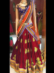 Marvelous Maroon Color Wedding Wear Silk Diamond Embroidered Designer Lehenga Choli