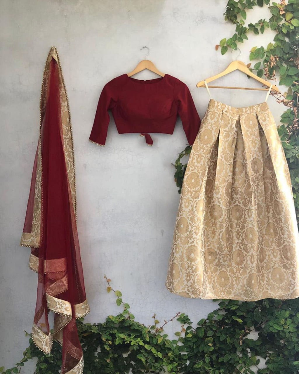 Staggering Maroon Color Party Wear Banarasi Weaving Zari Work Fancy Lehenga Choli