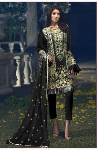 Rani Black Color Designer Embroidered Work Georgette Indian Wear Salwar Suit