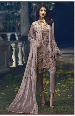 Light Purple Color Radiant Georgette Fancy Embroidered Work Salwar Suit