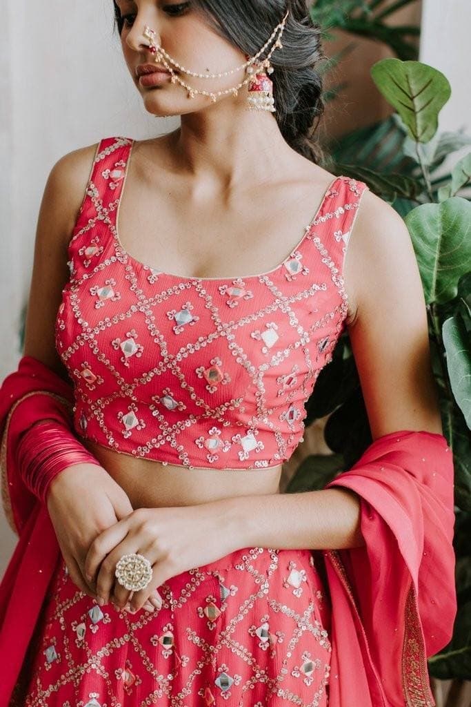 Striking Red Color Wedding Wear Banglori Silk Designer Embroidered Work Lehenga Choli